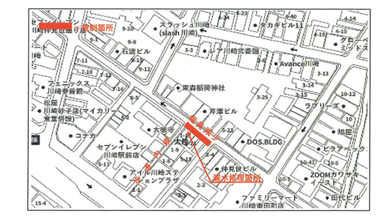 仲見世通り漏水修理工事のお知らせ